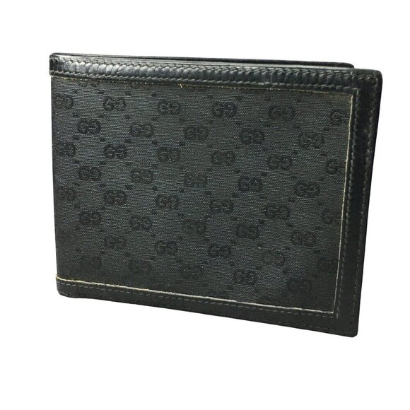 Gucci Africa Collection Micro GG Supreme Monogram BiFold Wallet Black Rare - Picture 4 of 4